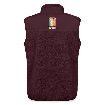Dog Borzoi - Unisex Sherpa Gilet by Stanley/Stella - maroon - Back - AI Model Male 178 light (178cm)