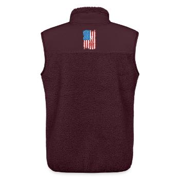 USA Patriotischer Architekt - Unisex Sherpaweste von Stanley/Stella - Maroon - Hinten - AI Model Male 178 light (178cm)