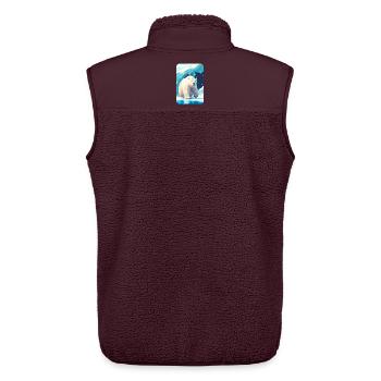 Polarbär im ewigen Eis - Unisex Sherpaweste von Stanley/Stella - Maroon - Hinten - AI Model Male 178 light (178cm)