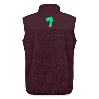 Zahl 7 Nummer Sieben - Unisex Sherpaweste von Stanley/Stella - Maroon - Hinten - AI Model Male 178 light (178cm)