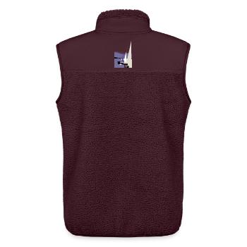 Voiliers dans le port du soir - Veste sans manches sherpa unisexe Stanley/Stella - maroon - Dos - AI Model Male 178 light (178cm)