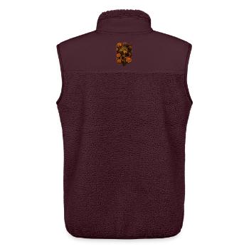 Léopard et serpent sifflants au design rétro - Veste sans manches sherpa unisexe Stanley/Stella - maroon - Dos - AI Model Male 178 light (178cm)