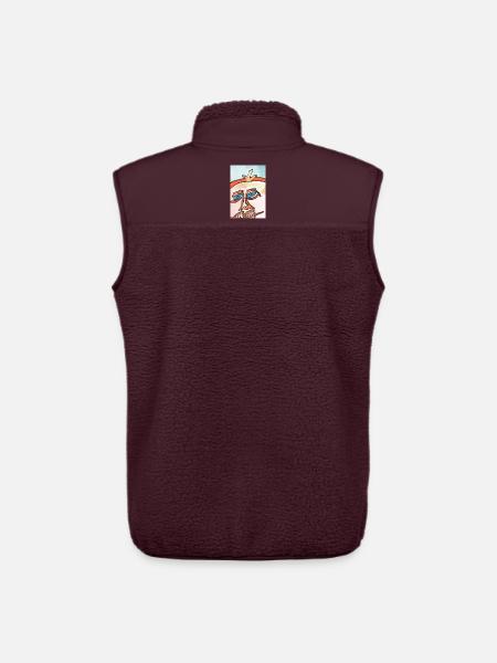 Sun face in line art - Unisex Sherpa Gilet by Stanley/Stella - maroon