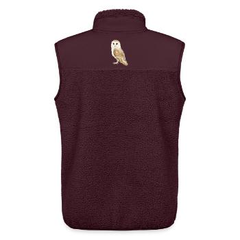 Eulenportrait in Erdtönen - Unisex Sherpaweste von Stanley/Stella - Maroon - Hinten - AI Model Male 178 light (178cm)