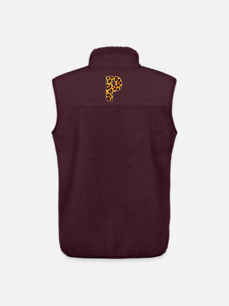 Leopard_Buchstabenmuster_-_P - Unisex Sherpaweste von Stanley/Stella - Maroon