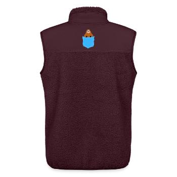 Murmeltier in der Tasche - Unisex Sherpaweste von Stanley/Stella - Maroon - Hinten - AI Model Male 178 light (178cm)