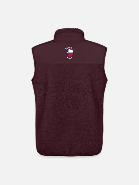El Paso Texas Shield Flag - Unisex Sherpa Gilet by Stanley/Stella - maroon