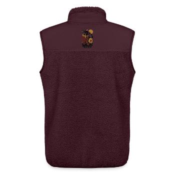 SONNENBLUMENKATZE - Unisex Sherpaweste von Stanley/Stella - Maroon - Hinten - AI Model Male 178 light (178cm)