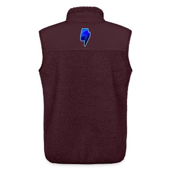 NeonBlitz Lightning Grafik Blau - Unisex Sherpaweste von Stanley/Stella - Maroon - Hinten - AI Model Male 178 light (178cm)