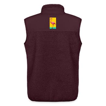 Flamingo - Unisex Sherpaweste von Stanley/Stella - Maroon - Hinten - AI Model Male 178 light (178cm)