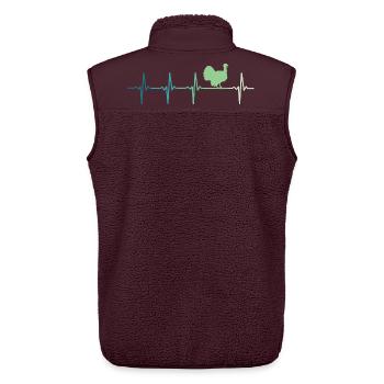 turkey heartbeat turkey - Unisex Sherpa Gilet by Stanley/Stella - maroon - Back - AI Model Male 178 light (178cm)