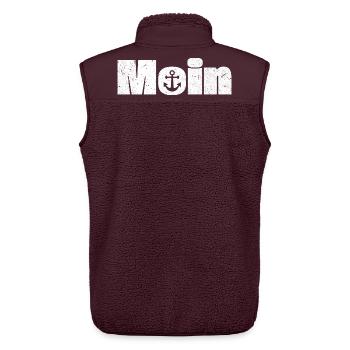 Moin mit Anker Design - Unisex Sherpaweste von Stanley/Stella - Maroon - Hinten - AI Model Male 178 light (178cm)