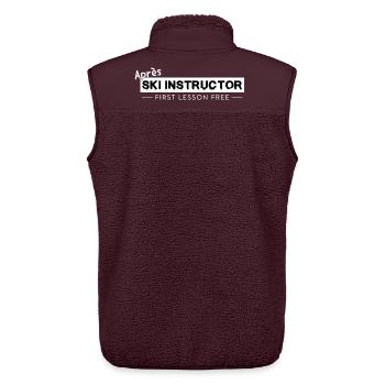 Après Ski Instructor – First Hour Free Ski Instruction - Unisex Sherpa Gilet by Stanley/Stella - maroon - Back - AI Model Male 178 light (178cm)