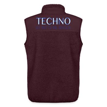 Techno ist mit ohne singen - Unisex Sherpaweste von Stanley/Stella - Maroon - Hinten - AI Model Male 178 light (178cm)