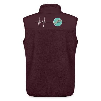 Dugong Manatee in the Heartbeat Circle - Unisex Sherpa Gilet by Stanley/Stella - maroon - Back - AI Model Male 178 light (178cm)