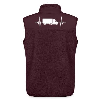 Truck Herzschlag LKW Fahrer Lastwagen - Unisex Sherpaweste von Stanley/Stella - Maroon - Hinten - AI Model Male 178 light (178cm)