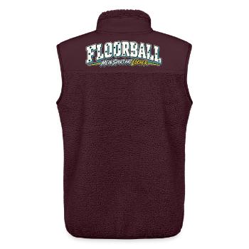 Floorball Löcher Humor Design - Unisex Sherpaweste von Stanley/Stella - Maroon - Hinten - AI Model Male 178 light (178cm)