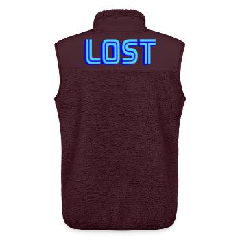 LOST | Farben änderbar - Unisex Sherpaweste von Stanley/Stella - Maroon - Hinten - AI Model Male 178 light (178cm)