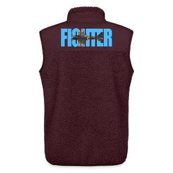 Fighter A6M Zero - Unisex Sherpaweste von Stanley/Stella - Maroon - Hinten - AI Model Male 178 light (178cm)