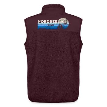 Nordsee Segelboot und Möwen - Unisex Sherpaweste von Stanley/Stella - Maroon - Hinten - AI Model Male 178 light (178cm)