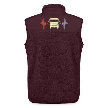 Oldtimer Bus EKG - Unisex Sherpaweste von Stanley/Stella - Maroon - Hinten - AI Model Male 178 light (178cm)