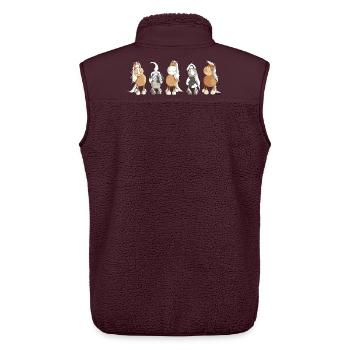 Funny Horses - Pferde - Pferd - Unisex Sherpaweste von Stanley/Stella - Maroon - Hinten - AI Model Male 178 light (178cm)