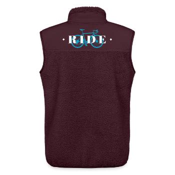Fahre Fahrrad - Unisex Sherpaweste von Stanley/Stella - Maroon - Hinten - AI Model Male 178 light (178cm)