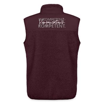 Inkompetenz Kompensations Kompetent lustiger Spruc - Unisex Sherpaweste von Stanley/Stella - Maroon - Hinten - AI Model Male 178 light (178cm)