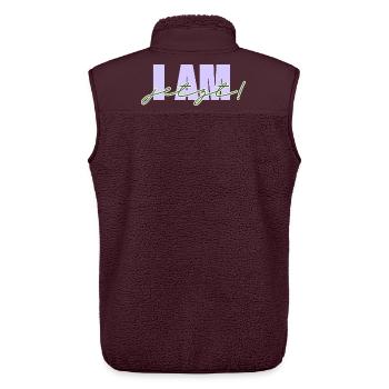 I_AM - Unisex Sherpa Gilet by Stanley/Stella - maroon - Back - AI Model Male 178 light (178cm)
