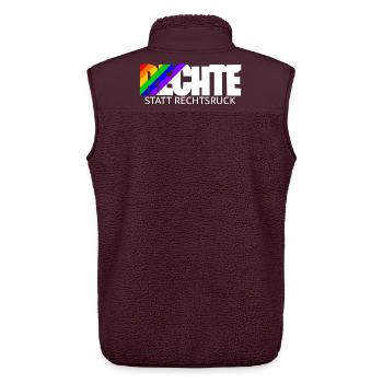 Menschenrechte statt Rechtsruck - Regenbogen - Unisex Sherpaweste von Stanley/Stella - Maroon - Hinten - AI Model Male 178 light (178cm)