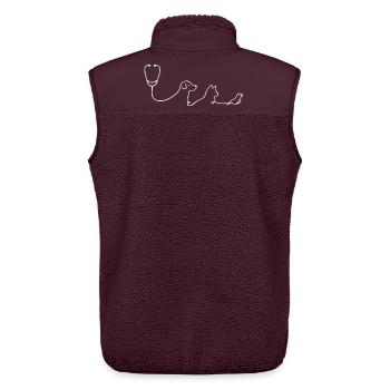 Vétérinaire Vétérinaire - Veste sans manches sherpa unisexe Stanley/Stella - maroon - Dos - AI Model Male 178 light (178cm)