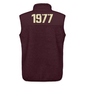 Jubiläum 1977 - Unisex Sherpaweste von Stanley/Stella - Maroon - Hinten - AI Model Male 178 light (178cm)