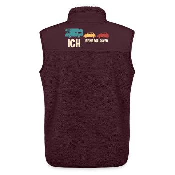 Camping Camper Wohnmobil - Unisex Sherpaweste von Stanley/Stella - Maroon - Hinten - AI Model Male 178 light (178cm)