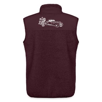 White vintage car - Unisex Sherpa Gilet by Stanley/Stella - maroon - Back - AI Model Male 178 light (178cm)