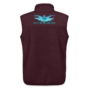 Dynamic float with water waves - Unisex Sherpa Gilet by Stanley/Stella - maroon - Back - AI Model Male 178 light (178cm)