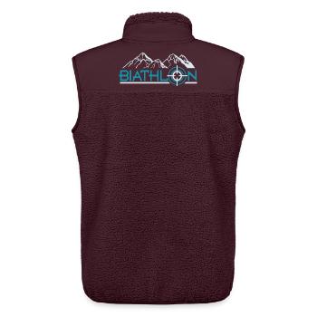 biathlon - Unisex Sherpaweste von Stanley/Stella - Maroon - Hinten - AI Model Male 178 light (178cm)