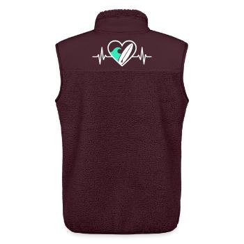 Surf Heart Surf Wave Ocean Summer - Unisex Sherpa Gilet by Stanley/Stella - maroon - Back - AI Model Male 178 light (178cm)