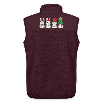 Kaninchen Weihnachtsmann Weihnachtsbeleuchtung - Unisex Sherpaweste von Stanley/Stella - Maroon - Hinten - AI Model Male 178 light (178cm)