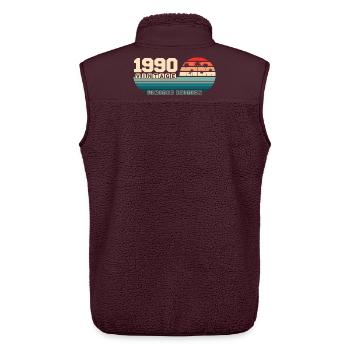 35. Geburtstag 1990 Vintage 1990 Retro Sunset - Unisex Sherpaweste von Stanley/Stella - Maroon - Hinten - AI Model Male 178 light (178cm)