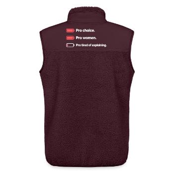 Pro Choice Pro Women Pro Tired Of Explaining - Unisex Sherpaweste von Stanley/Stella - Maroon - Hinten - AI Model Male 178 light (178cm)