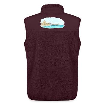 Brighton Royal Pavilion Pier Seaside Art - Unisex Sherpaweste von Stanley/Stella - Maroon - Hinten - AI Model Male 178 light (178cm)