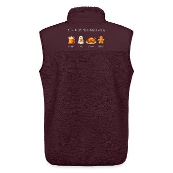 The Ber months are my favorite months - Unisex Sherpa Gilet by Stanley/Stella - maroon - Back - AI Model Male 178 light (178cm)