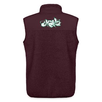 Green word make graffiti - Unisex Sherpa Gilet by Stanley/Stella - maroon - Back - AI Model Male 178 light (178cm)