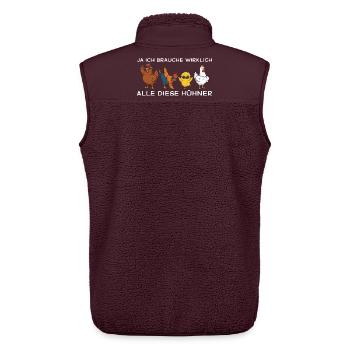 Chicken mom yes I need all these chickens - Unisex Sherpa Gilet by Stanley/Stella - maroon - Back - AI Model Male 178 light (178cm)