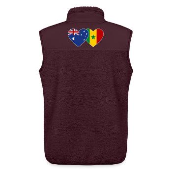 Australia Senegal Flag Heart - Unisex Sherpa Gilet by Stanley/Stella - maroon - Back - AI Model Male 178 light (178cm)