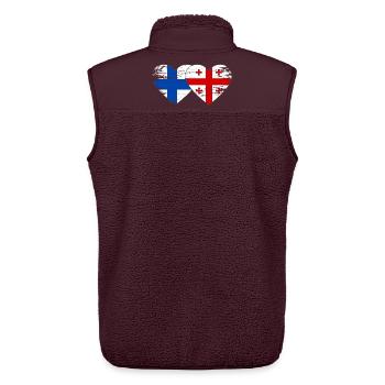 Drapeau de la Finlande Géorgie Utilisé - Veste sans manches sherpa unisexe Stanley/Stella - maroon - Dos - AI Model Male 178 light (178cm)