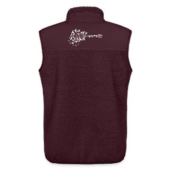 Guitare acoustique des oiseaux - Veste sans manches sherpa unisexe Stanley/Stella - maroon - Dos - AI Model Male 178 light (178cm)