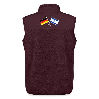 Germany x Israel Crossed Friendship Flags - Unisex Sherpaweste von Stanley/Stella - Maroon - Hinten - AI Model Male 178 light (178cm)
