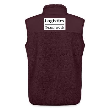 Logistiker Teamarbeit - Unisex Sherpaweste von Stanley/Stella - Maroon - Hinten - AI Model Male 178 light (178cm)