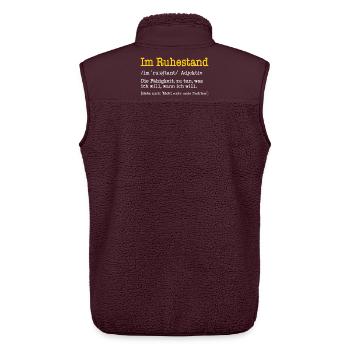 Im Ruhestand Definition Lustiges Rentner Geschenk - Unisex Sherpaweste von Stanley/Stella - Maroon - Hinten - AI Model Male 178 light (178cm)
